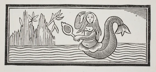 Mořská panna, která dává námořníkům zkázu, ilustrace z Chap-books of the Eighteenth Century od Johna Ashtona, hospoda. 1882