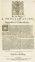 A Proclamation by the King, for the Supression of Coffee Houses, 1675