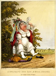 Den výprasku psa a skutečný tavič na venkově, vyryl George Hunt, vydal Thomas McLean, Londýn, 1827