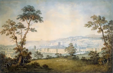 Pohled na Bath, kolem roku 1800 (čb na papíře)