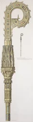 Geometrická elevace kružítka Viléma z Wykehamu (asi 1320-1404) vydaná v roce 1785