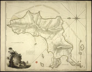 Nová a přesná mapa ostrova Carriacou v Západní Indii