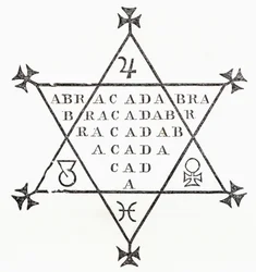 Abrakadabra, z „The Ingoldsby Legends or Mirth and Marvels“ od Thomase Ingoldsbya, vydáno v roce 1865