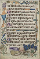 Přidat. 42130, f.182v Žalm 103, s groteskami, z 