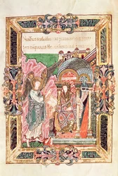 Přidat 49598 Zvěstování, z Benedicctional of St. Aethelwold, Winchester, c.980 (vellum)