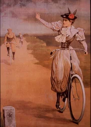Reklama na jízdní kola Humber, cca 1898 (barva lito)