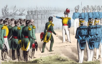 Po bitvě u Monterrey, mexický generál Pedro de Ampudia vydává město americkému generálovi Zacharymu Taylorovi během mexicko-americké války v letech 1846-48