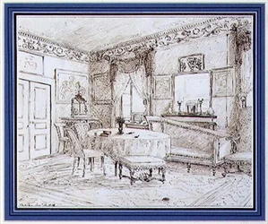 Interiér salonu English Regency, Londýn