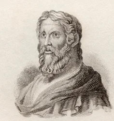 Aristofanés, c. 446 až c. 386 před naším letopočtem. Komiksový dramatik starověkého Řecka z hospody Crabb