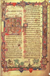 Arundel 83 f.14 Jeleni a ptáci, z Arundel Psalter, c.1310 (vellum)