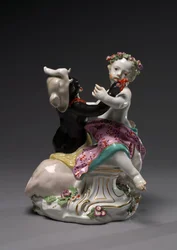 Asie a Afrika, vyrobeno Chelsea Porcelain Factory, kolem roku 1760