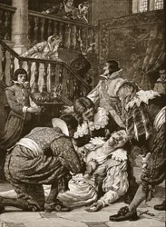 Atentát na vévodu z Buckinghamu, ilustrace z „Cassell