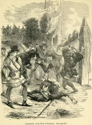 Atentát na vévodu burgundského, převzato z Cassellovy knihy „Illustrated History of England“