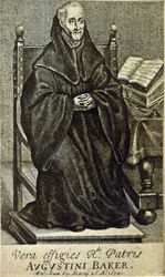 Augustini Baker, frontispis ze Svaté moudrosti, vytištěný v roce 1634