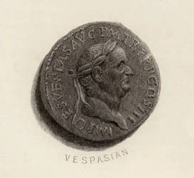 Mince Aureus, z doby Vespasianus, Titus Flavius Vespasianus