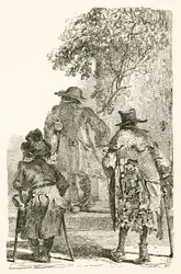 Žebráci opouštějí město do své chudobince