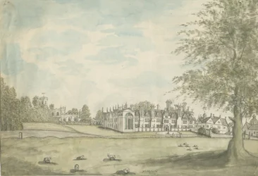 Blithfield Hall: malba akvarelem, nd [18. století]