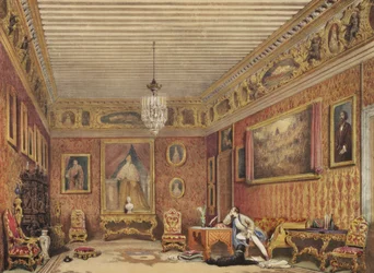 Byrons Room v Palazzo Mocenigo, Benátky (wc na papíře)