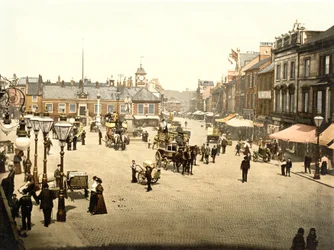 Carlisle Market Place (ručně kolorovaná fotografie)