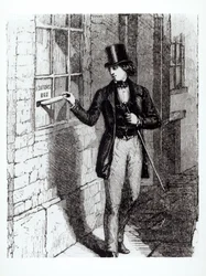 Charles Dickens (1812-70) předkládající své příběhy