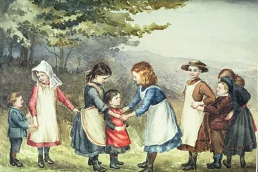 Dětské hry, cca 1880 (wc na papíře)