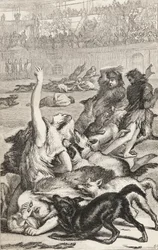 Christian Martyrs in Roman Arena, c.1865 (dřevoryt)