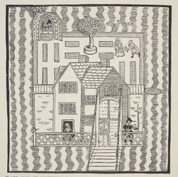Kopie mapy Mockbeggar Hall s jeho situací v rozlehlé zemi zvané kdekoli, kolem roku 1633, z Balady z Roxborough