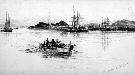 Korfu, Řecko, z „The malebné Středomoří“, svazek 3, vyryl Charles William Wyllie (1853-1923), vydal Cassell and Co. Ltd.