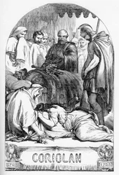 Coriolan (Coriolanus) – Ilustrace v „“ Completes de William Shakespeare““ 1866 – Ilustrace a obecná forma tohoto vydání jsou vypůjčeny z Cassellova ilustrovaného Shakespeara, vydaného v Londýně