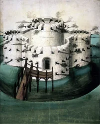 Cotton Augustus I i f.21, Design for Walmer and Sundown Castles („Hrad pro Downes“)
