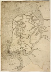Cotton Augustus I.i f.51 Mapa ostrova Sheppey připisovaná kartografovi Robertu Lythe