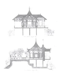 Příčné řezy Letního domu Buckinghamského paláce, z 