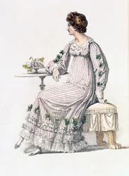 Denní šaty, módní talíř z Ackermanns Repository of Arts