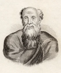 Democritus, z „Crabbes Historical Dictionary“, vydaného v roce 1825