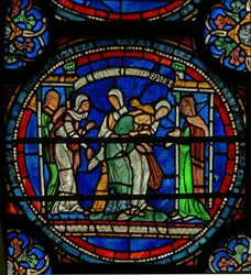 Detail z Miracle Window zobrazující Petronillas epileptický záchvat