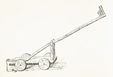 Ducking stolička používaná v 15. století, z „Národních a domácích dějin Anglie“ od Williama Hickmana Smith Aubrey (1858-1916), vydaná v Londýně, kolem roku 1890