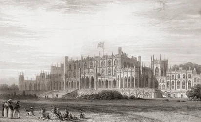 Eaton Hall, Cheshire, Anglie na počátku 19. století. Z Churton