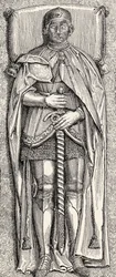 Náhrobní podobizna Álvara de Luny, ze „Španělska: přehledu španělských dějin od maurského dobytí po pád Granady, 711-1492“, od Henryho Edwarda Wattse, vydáno roku 1893