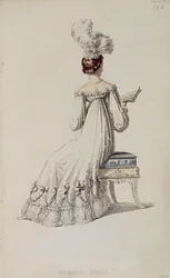 Večerní šaty, módní talíř z Ackermanns Repository of Arts