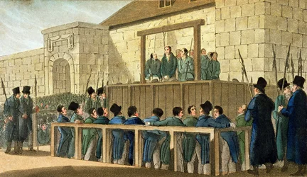 Poprava Johna Thurtella (1794-1824) ve věznici Hertford v roce 1824
