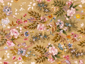Květovaný textilní design, možná od Williama Kilburna (1745-1818)
