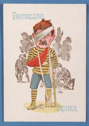Fotbalový otec, karta ze hry Happy Families, cca 1890-1900