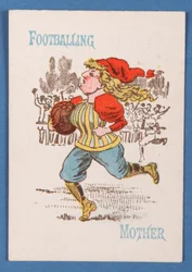 Fotbalová matka, karta ze hry Happy Families, cca 1890-1900