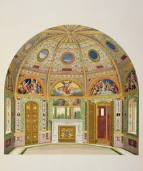 Fresková výzdoba v Letním domě Buckinghamského paláce, z Dekorace zahradního pavilonu v Grounds Buckinghamského paláce od Ludwiga Grunera (1801-82) a Anny Brownell Jameson (1794-1