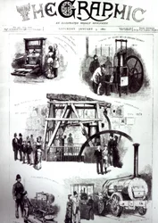 Přední strana obálky grafiky zobrazující důležité vynálezy, 3. ledna 1880