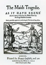 Frontispis k Tragédii služek od Sira Francise Beaumonta (1584-1616) a Johna Fletchera (1579-1625) 1622
