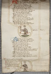 Genealogická role anglických králů, kolem 1440-79 (pero a inkoust na pergamenu)