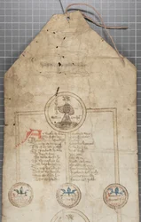 Genealogická role anglických králů, kolem 1440-79 (pero a inkoust na pergamenu)