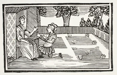 Guy Courts Fair Phyllis, ilustrace z Kapitoly osmnáctého století od Johna Ashtona, hospoda. 1882