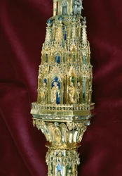 Hlava kružítka Viléma z Wykehamu (asi 1320-1404): (detail) (viz 205101-205132)